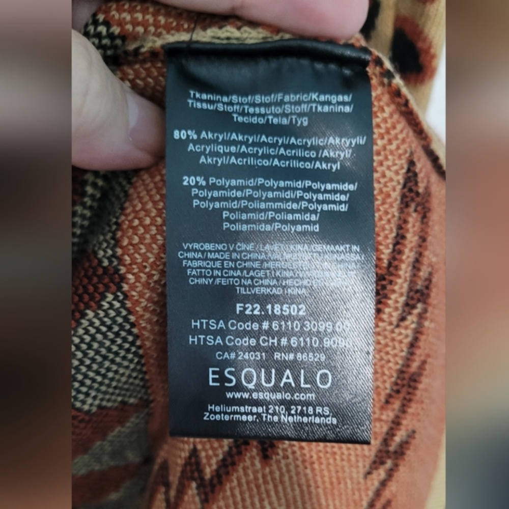 Rare Esqualo Brown and Black Leopard Print Belted Cardigan  Size Large - Picture 9 of 11